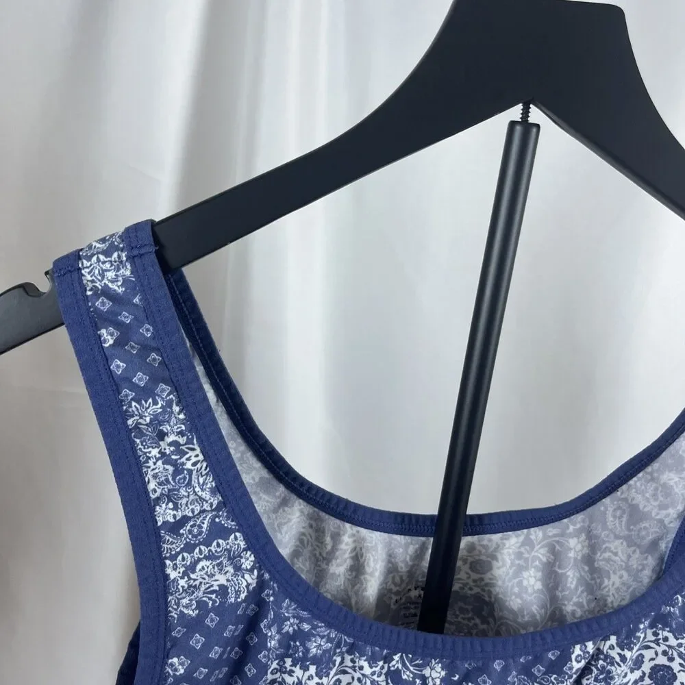 Lucky Brand Paisley Bralett Sport Bra XL Blue Activewear